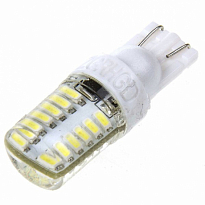 Автолампа диод T10(W5W) 12V 24 диода без цоколя 1-конт Белая  SKYWAY min 2 шт
